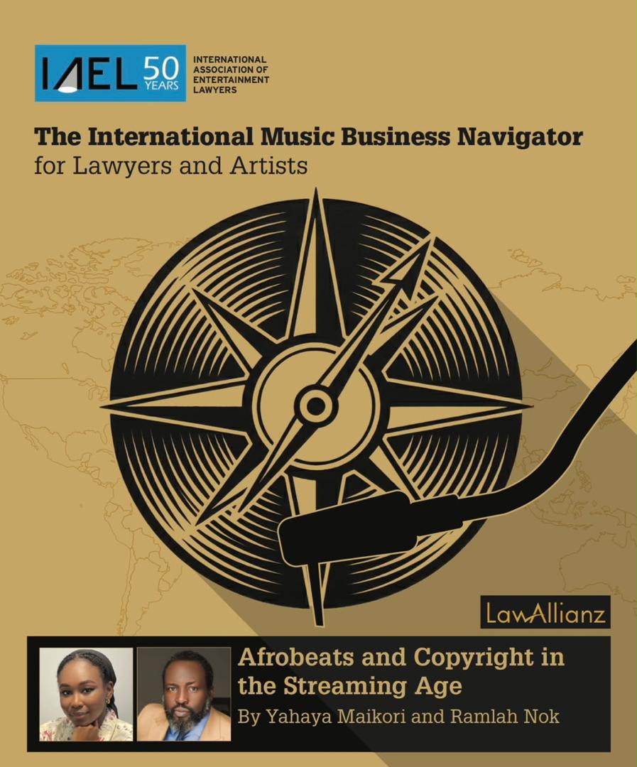 Cover of "The International Music Business Navigator for Lawyers and Artists" by IAEL, featuring the chapter "Afrobeats and Copyright in the Streaming Age" by Yahaya Maikori and Ramlah Ibrahim Nok